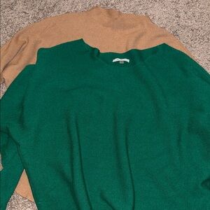 Vila Milano Women’s set of 2 Brown and Green Sweaters - Size L
